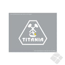 Titania bryst logo, hvit/gul