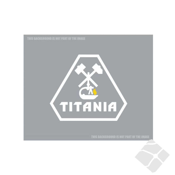 Titania bryst logo, hvit/gul