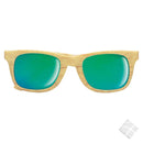 Solbrille med speilglass, wood