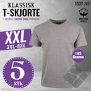 You t-skjorte XXL - 5 pk , gråmelert