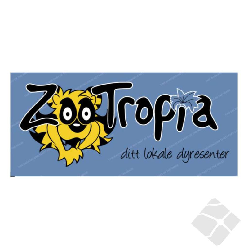 ZooTropia dyrebutikk rygglogo. sort/gul/hvit