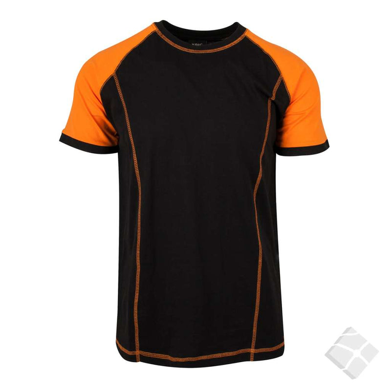 Raglan t-skjorte - Madrid, sort/orange