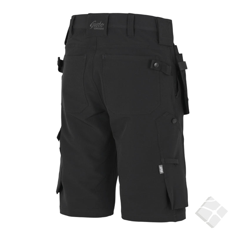 Shorts med 4-veis stretch, sort