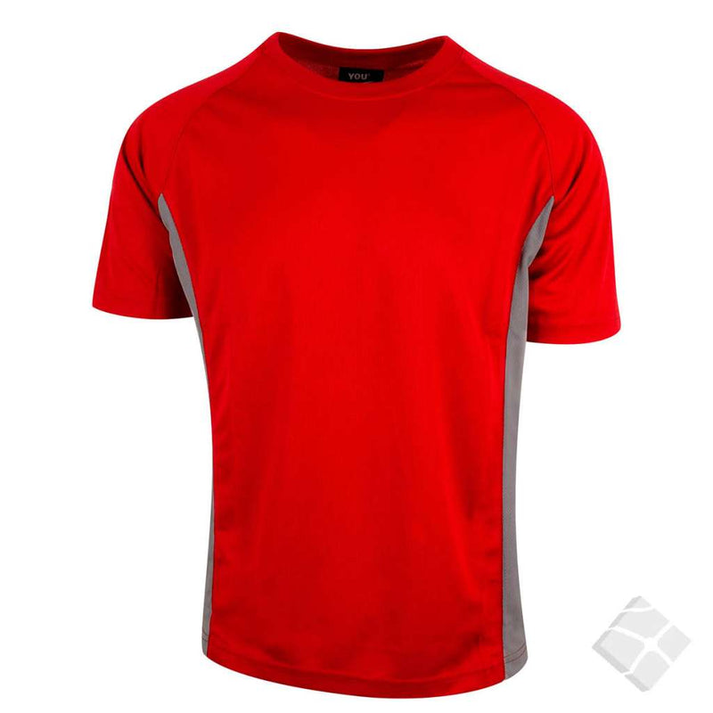 T-skjorte ProDry Wembley B, mørk rød/grå
