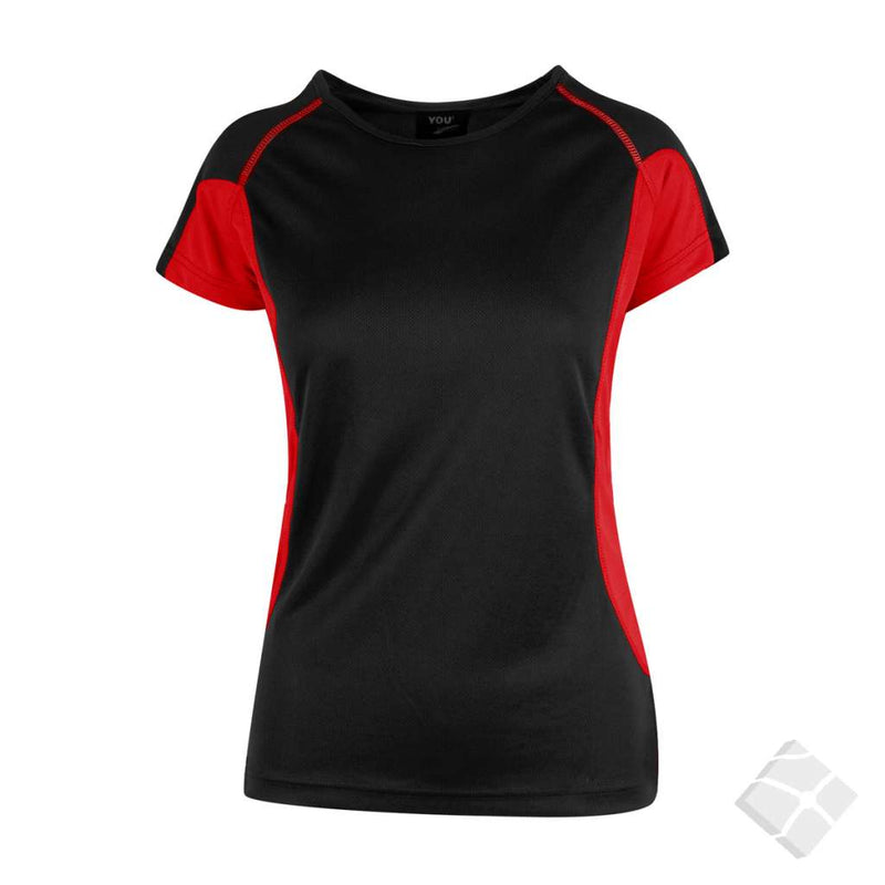 T-skjorte ProDry - Rosario, sort/rød