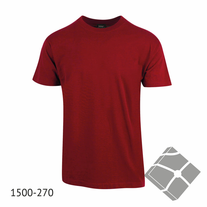 25 stk T-skjorte med bryst logo, kardinalrød