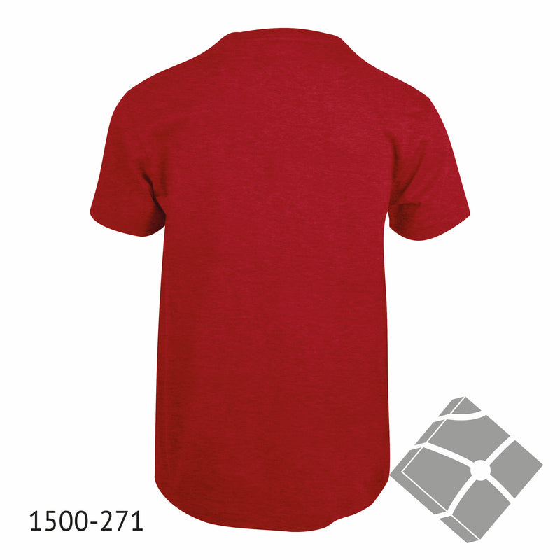 25 stk T-skjorte med bryst logo, kardinalmelert