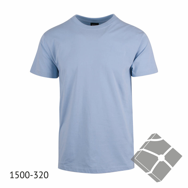 25 stk T-skjorte med bryst logo, lys blå