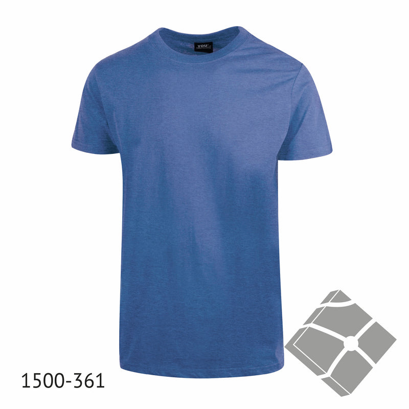 25 stk T-skjorte med bryst logo, kornblåmelert