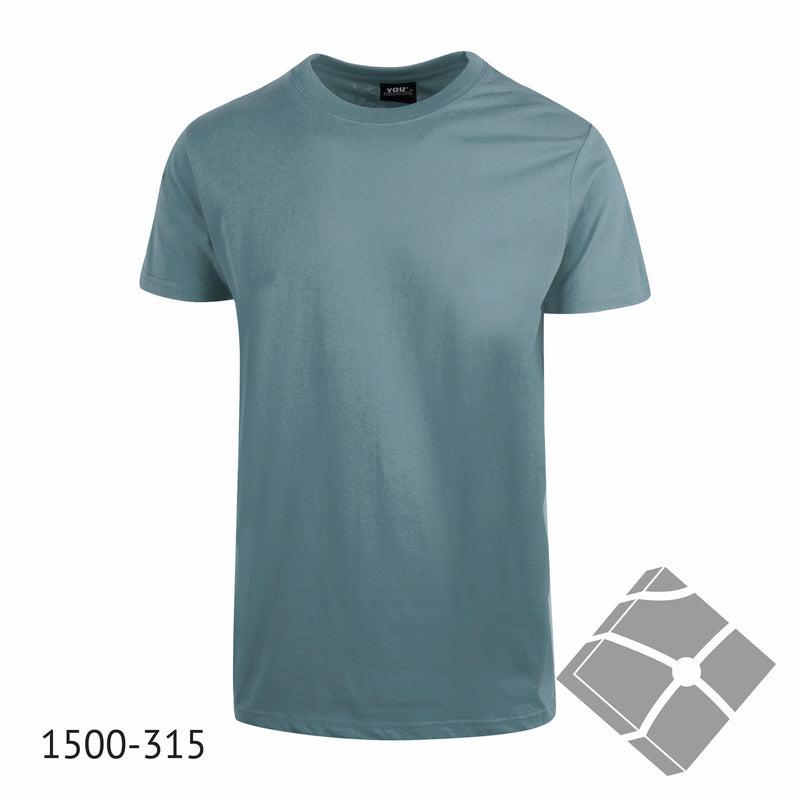 25 stk T-skjorte med bryst logo, dusty blue