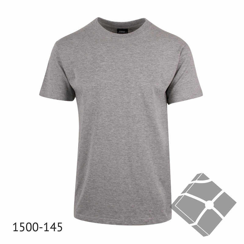 25 stk T-skjorte med bryst logo, gråmelert