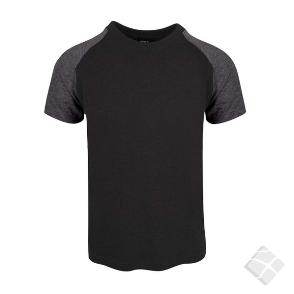 T-skjorte raglan, sort/koksgrå