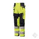 Arbeidsbukse med stretch KL2, safety gul/sort