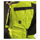 Arbeidsbukse med stretch KL2, safety gul/sort