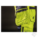 Arbeidsbukse med stretch KL2, safety gul/sort