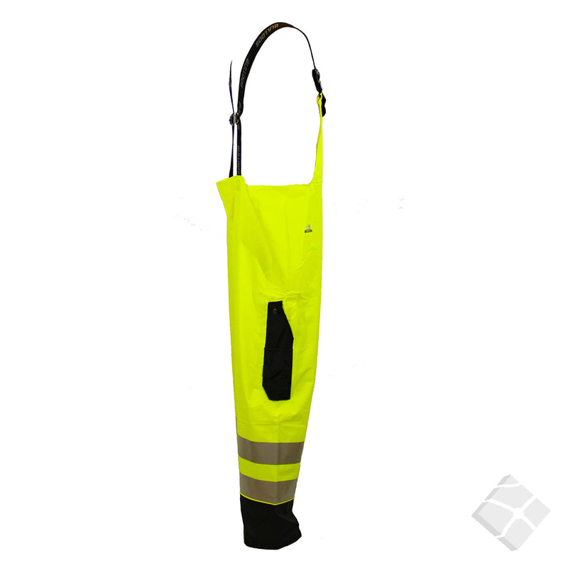 Regnbukse HIghVis PU, safety gul/marine