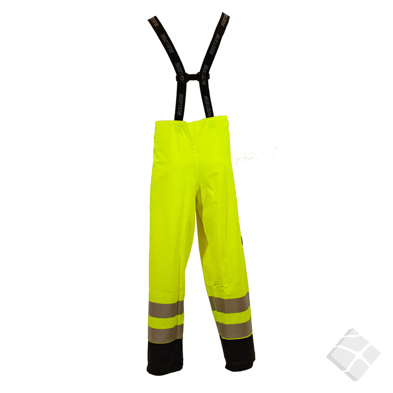 Regnbukse HIghVis PU, safety gul/marine