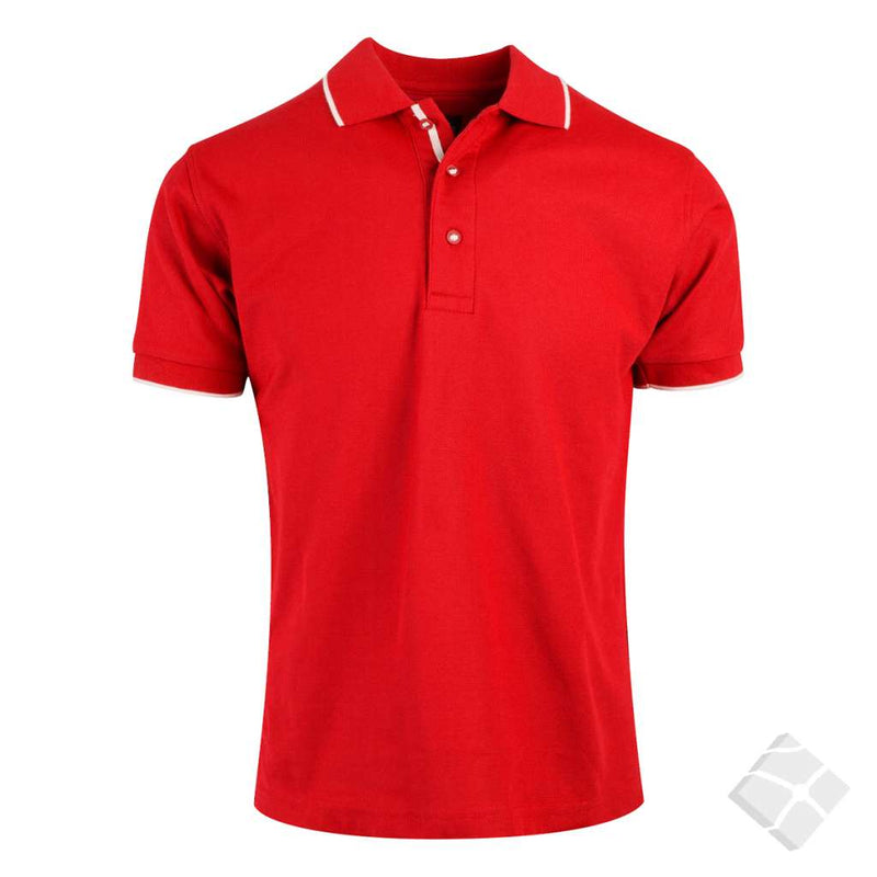 Poloskjorte i unisex Benidorm, rød/hvit