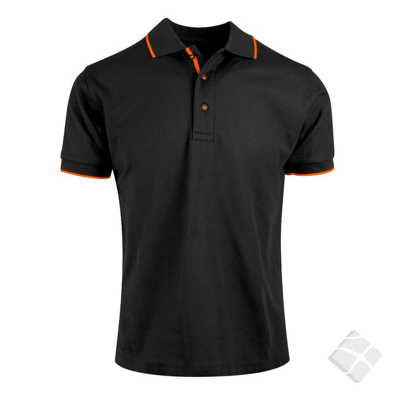 Poloskjorte i unisex Benidorm, sort/orange