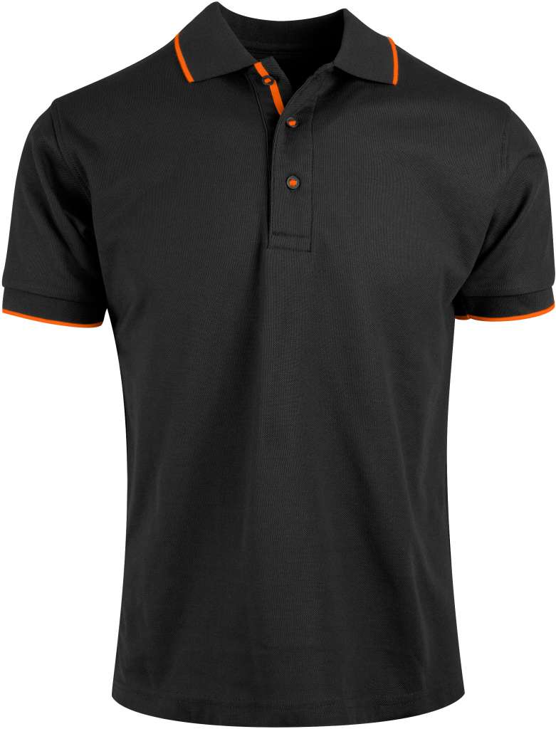 Poloskjorte i unisex Benidorm, sort/orange