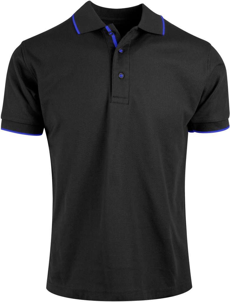 Poloskjorte i unisex Benidorm, sort/kornblå