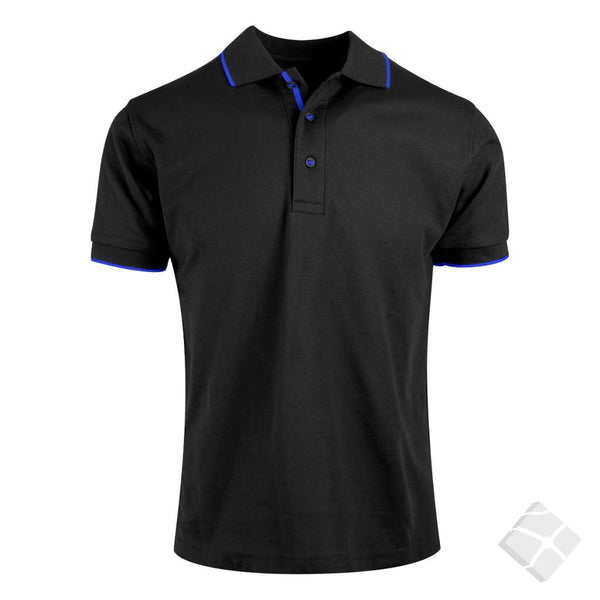 Poloskjorte i unisex Benidorm, sort/kornblå