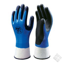 Showa Hanske nitrile FoamGrip, blå