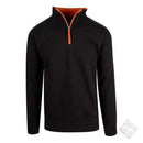 Genser med zip i hals - Valdez, sort/orange