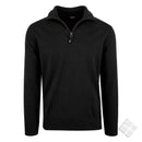 Finstrikket pullover m/zip, sort