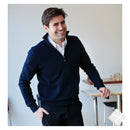 Finstrikket pullover ZIP Michigan, marine