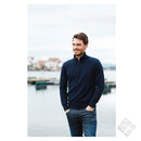 Finstrikket pullover m/zip, sort