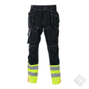 Drevsjø håndverkerbukse, sort/gul