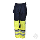 Arbeidsbukse med HL. Multinorm, safetygul/marine