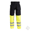 Arbeidsbukse med HL. Multinorm,, safetygul/sort