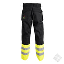 Arbeidsbukse med HL. Multinorm,, safetygul/sort