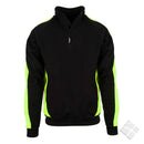 Genser med Zip - PRO serie, sort/safety gul