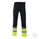 Arbeidsbukse Dokka  High-Vis KL1, sort/safety gul