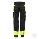 Arbeidsbukse med stretch Teknikk II, sort/safety gul