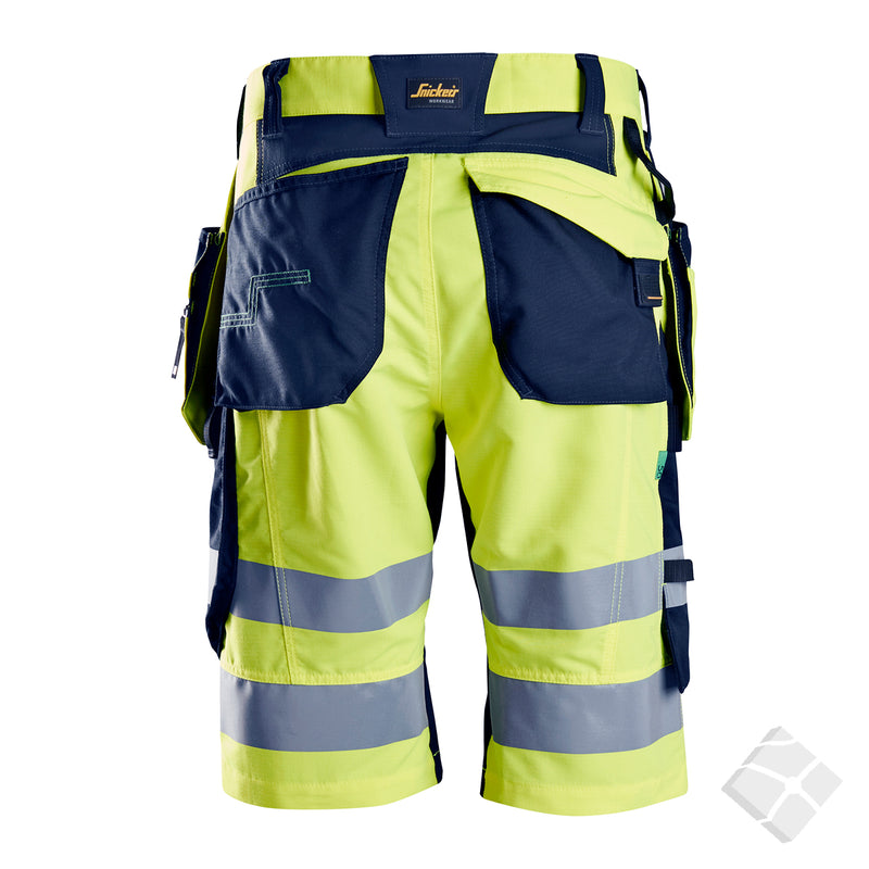 Shorts HighVis. KL1 - FlexiWork, safety gul/marine