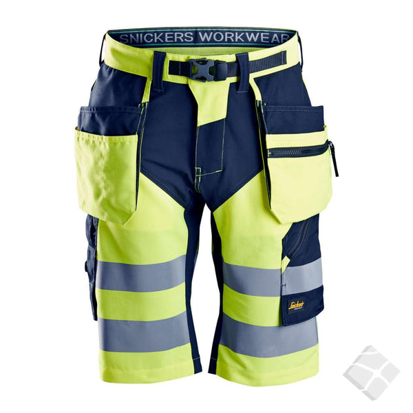 Shorts HighVis. KL1 - FlexiWork, safety gul/marine
