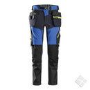 FlexiWork softshell stretchbukse, blå/sort