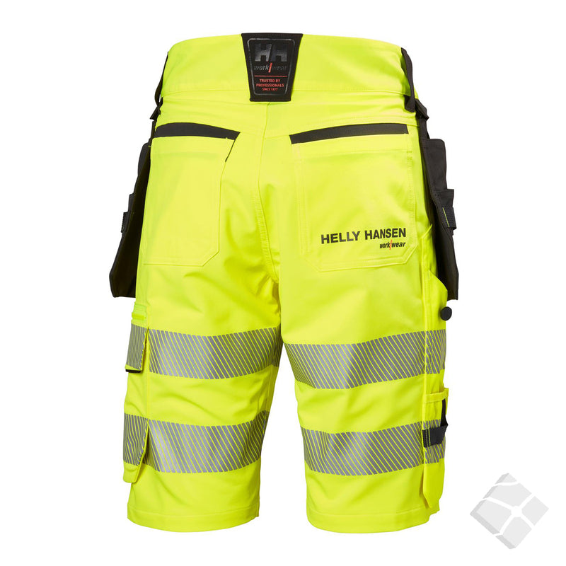 ICU Håndverkershorts 4-veis stretch, safety gul