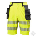 ICU Håndverkershorts 4-veis stretch, safety gul