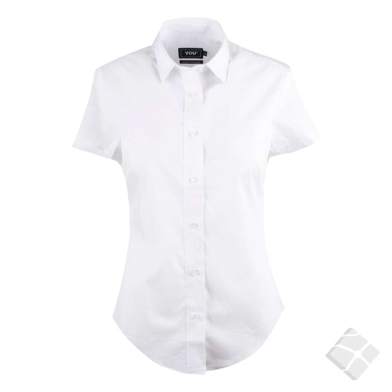 Stretchskjorte kort arm - Andria, hvit
