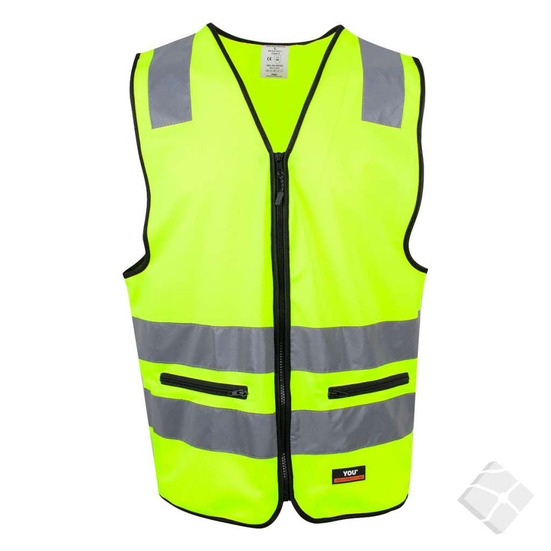 Refleksvest Holmsund  KL. 2/3, safety gul