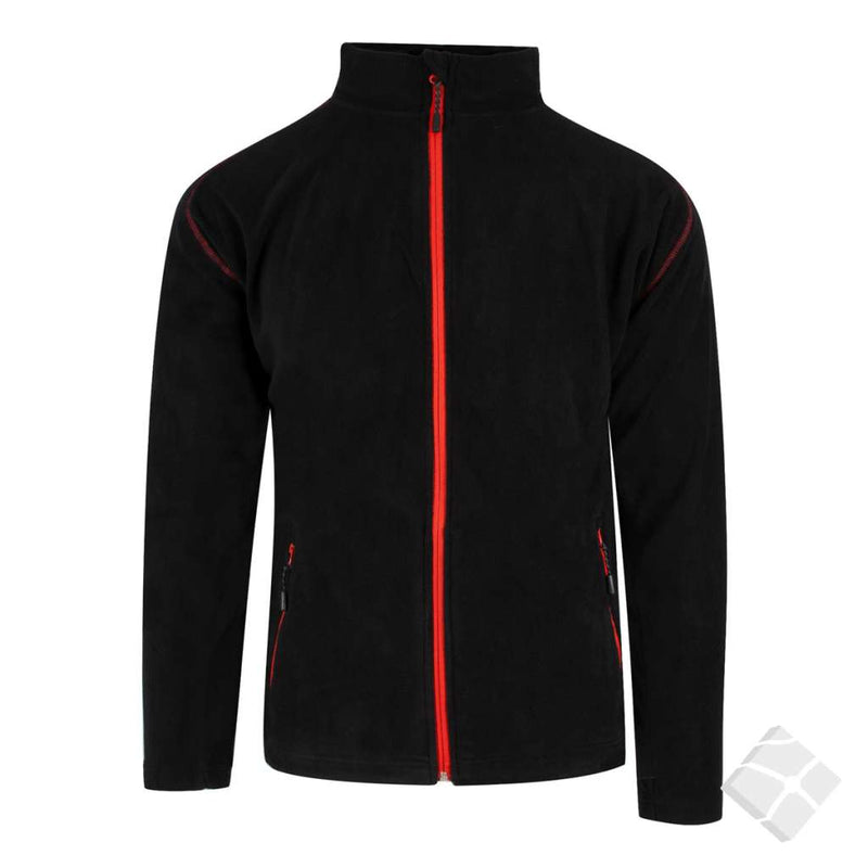 Microfleece jakke Gausta, sort/rød
