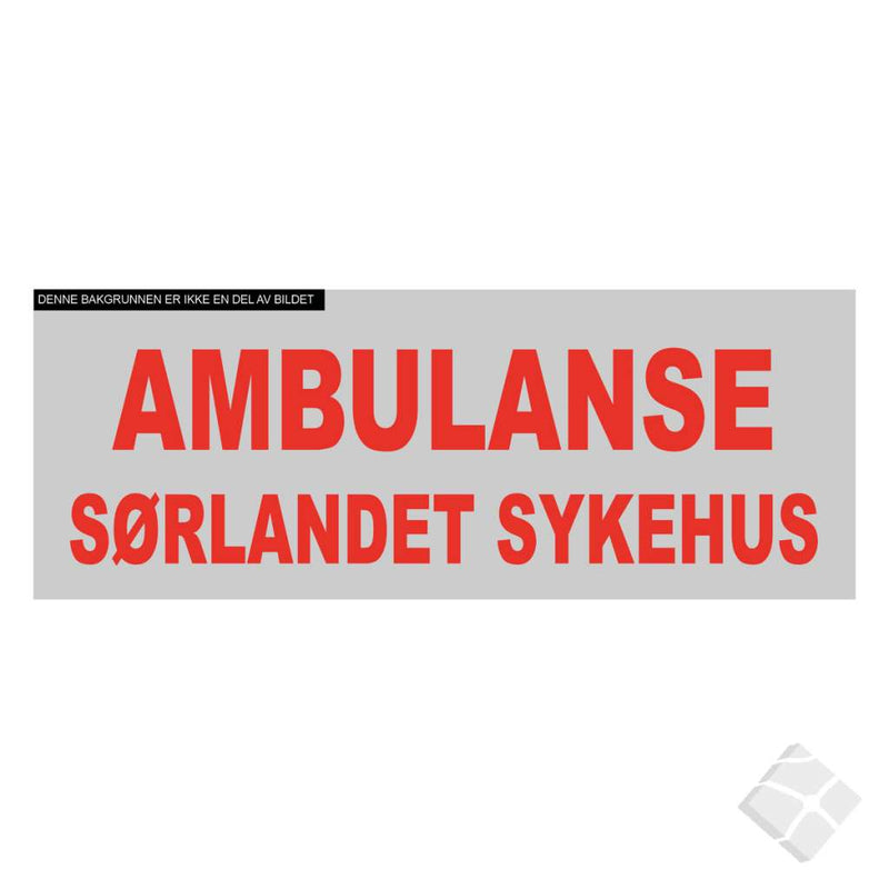 Ambulanse Sørlandets sykehus, rygg logo
