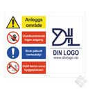 Anleggsområde adgang forbudt med logoplass