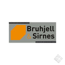 Bruhjell & Sirnes bryst logo, sort/orange