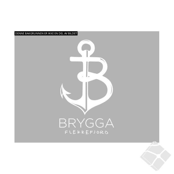 Brygga Bryst logo, hvit
